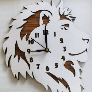 Wall Clock Wooden D66 (Lion Design)