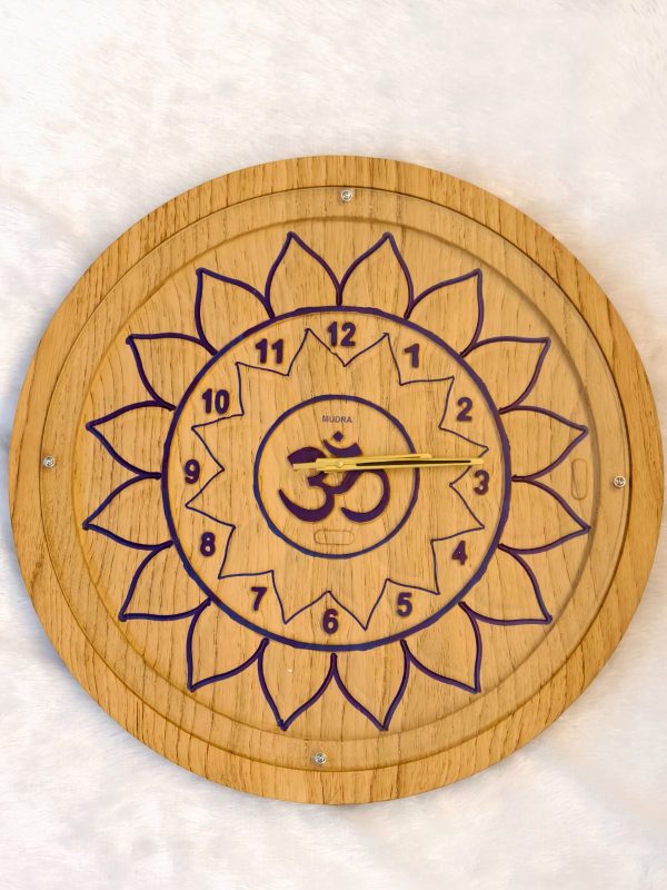 Buy Om Engraving Rajwadi Premium Wooden Wall Clock – Wholesale Available (16,18,20,23 Inch) - Image 2