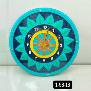 Samay Chakra Wooden Wall Clock with Glass - Hand-Painted | Multiple Sizes | Design No. 1/58
