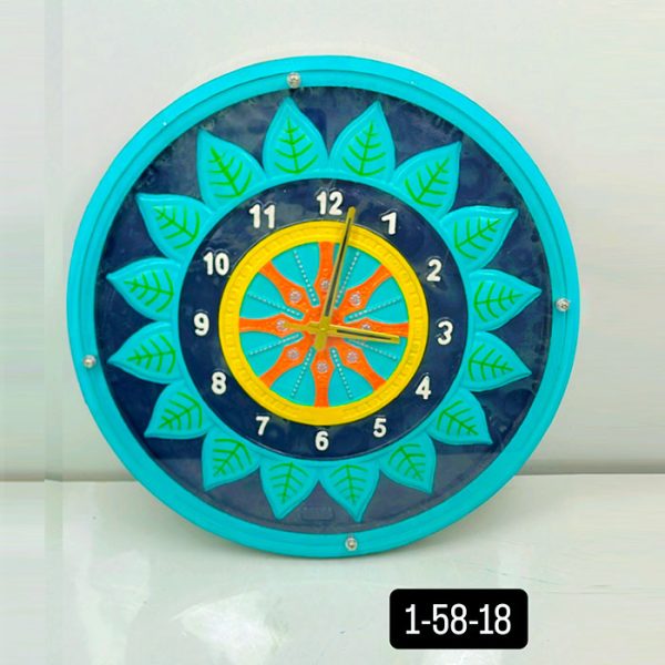 Samay Chakra Wooden Wall Clock with Glass - Hand-Painted | Multiple Sizes | Design No. 1/58