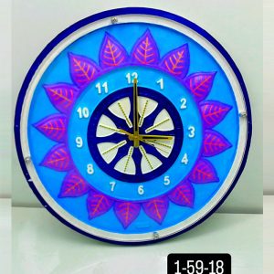 Samay Chakra Wooden Wall Clock with Glass - Hand-Painted | Multiple Sizes | Design No. 1/59