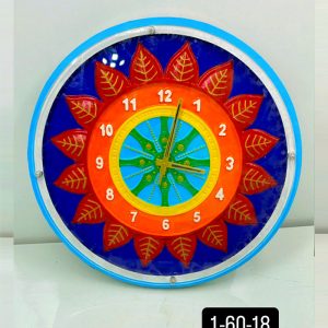 Samay Chakra Wooden Wall Clock with Glass - Hand-Painted | Multiple Sizes | Design No. 1/67