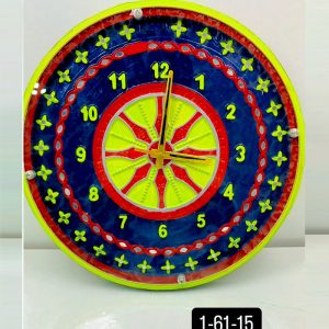 Samay Chakra Wooden Wall Clock with Glass - Hand-Painted | Multiple Sizes | Design No. 1/61