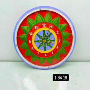 Samay Chakra Wooden Wall Clock with Glass - Hand-Painted | Multiple Sizes | Design No. 1/64