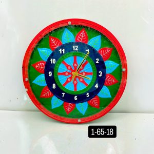 Samay Chakra Wooden Wall Clock with Glass - Hand-Painted | Multiple Sizes | Design No. 1/65
