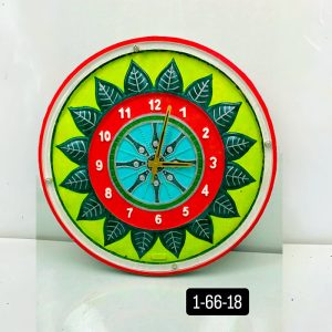 Samay Chakra Wooden Wall Clock with Glass - Hand-Painted | Multiple Sizes | Design No. 1/66
