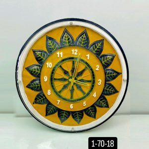 Samay Chakra Wooden Wall Clock with Glass - Hand-Painted | Multiple Sizes | Design No. 1/70