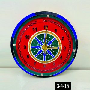 Samay Chakra Wooden Wall Clock with Glass - Hand-Painted | Multiple Sizes | Design No. 3/4