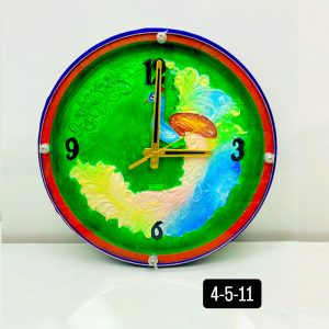 Peacock Wooden Wall Clock with Glass - Hand-Painted | Multiple Sizes | Design No. 4/11