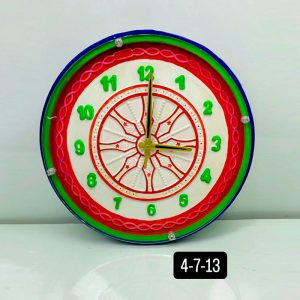 Samay Chakra Wooden Wall Clock with Glass - Hand-Painted | Multiple Sizes | Design No. 4/7