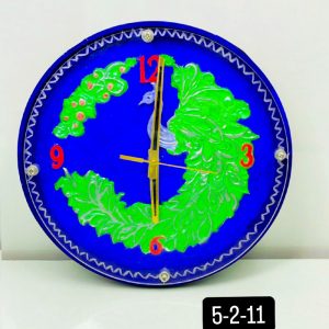 Peacock Wooden Wall Clock with Glass - Hand-Painted | Multiple Sizes | Design No. 5/7