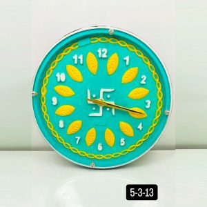 Swastik Wooden Wall Clock with Glass - Hand-Painted | Multiple Sizes | Design No. 5/3