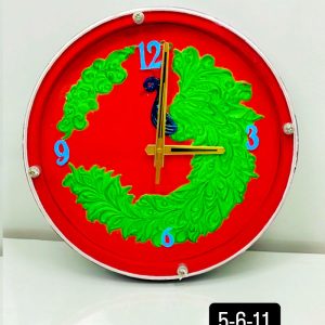 Peacock Wooden Wall Clock with Glass - Hand-Painted | Multiple Sizes | Design No. 5/6