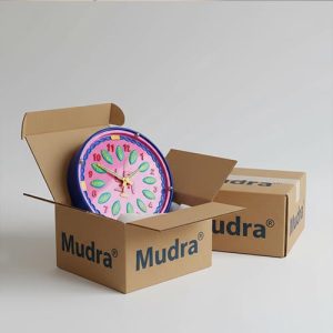 Swastik Wooden Wall Clock with Glass - Hand-Painted | Multiple Sizes | Design No. 6/2