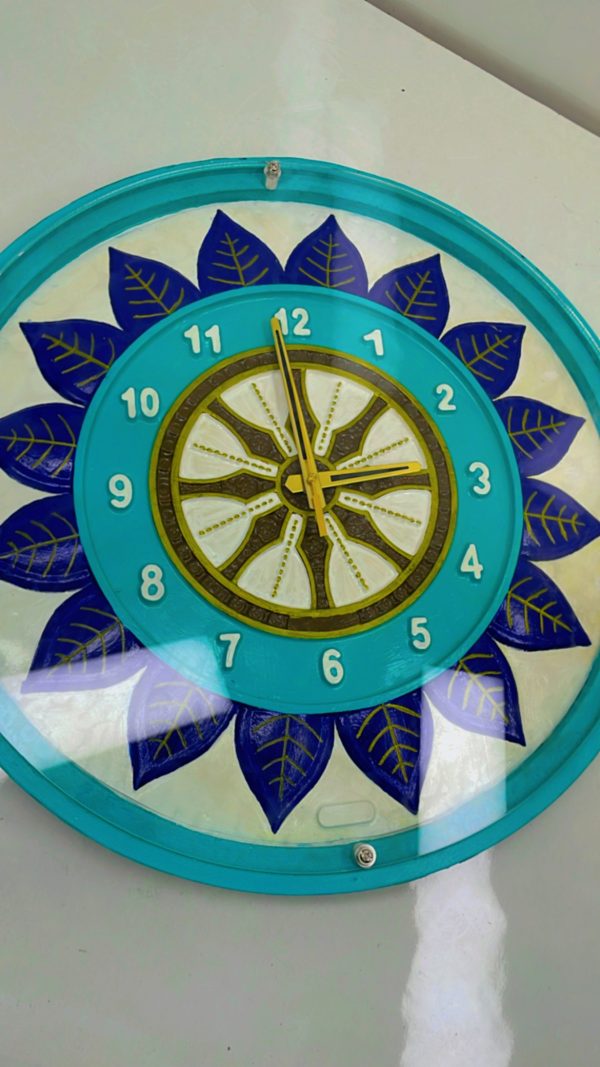 Samay Chakra Wooden Wall Clock with Glass - Hand-Painted | Multiple Sizes | Design No. 1/57