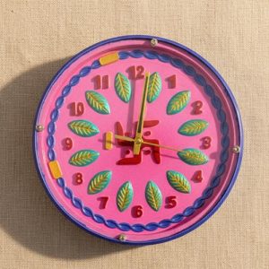 Swastik Wooden Wall Clock with Glass - Hand-Painted | Multiple Sizes | Design No. 6/2