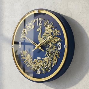 Peacock Wooden Wall Clock with Glass - Hand-Painted | Multiple Sizes | Design No. 6/1
