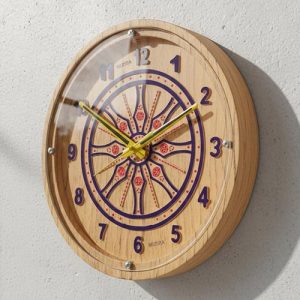 Buy Samary Chakra Engraving Rajwadi Premium Wooden Wall Clock – Wholesale (8,10,12,14 Inch)